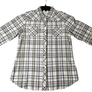 Vintage Kim Rogers Women's Plaid Cottagecore Long Sleeve Button Up Shirt Size L